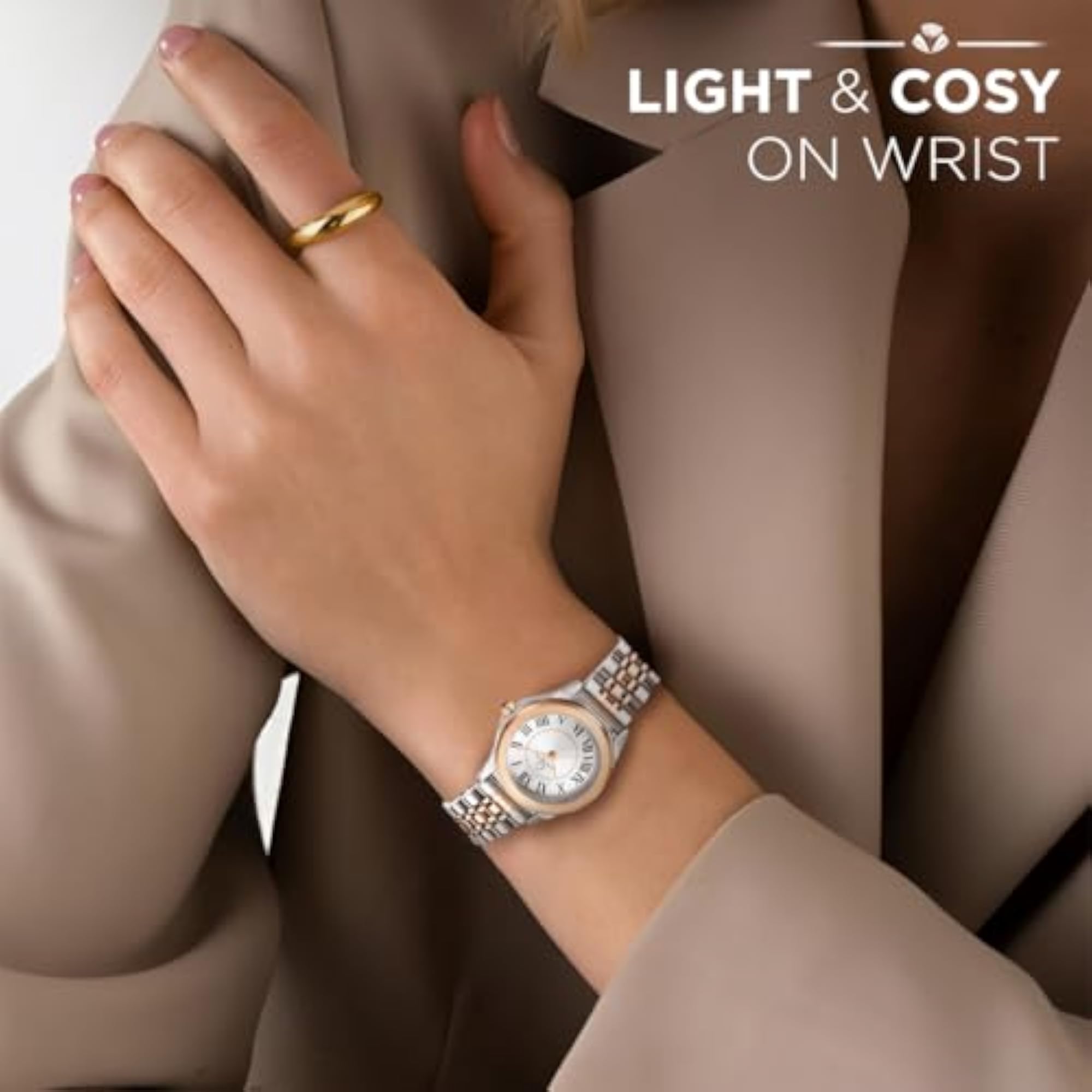 Women's Diva Series Analog Wrist Watch with Stainless Steel Chain Strap